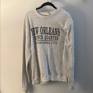 New Orleans French Quarter Crewneck Sweater - Light Gray